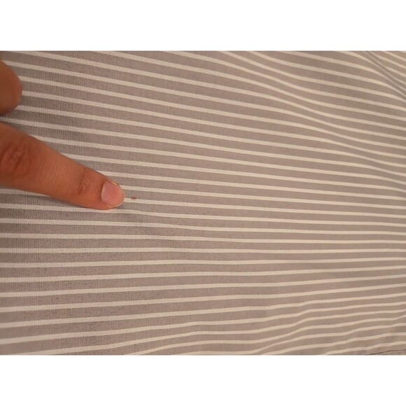 STUDIO 1886 Gray White Striped Collared Button Down Tunic Shirt Size 3X - Picture 9 of 13